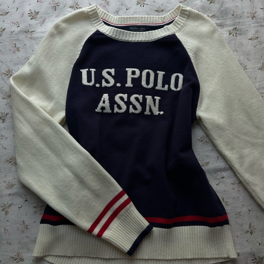 U.S. Polo Assn. Navy and White Sweater